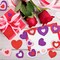 400PCS Heart Shaped Glitter Foam Stickers – Self-Adhesive Red, Pink, Purple & White Hearts in 3 Sizes for Kids Crafts, Valentine’s Day, Wedding, Scrapbooking & Party Decorations